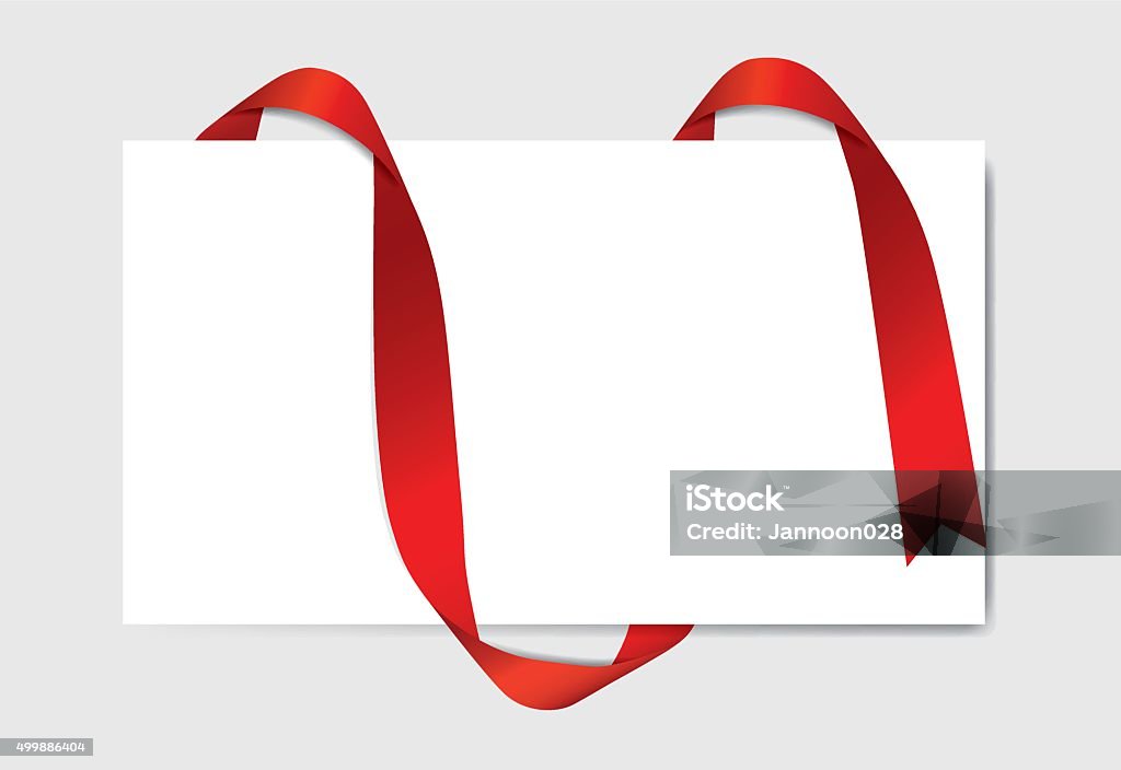 Card With Cartoon Ribbon Cards With Red Ribbons Vector Illustration Stock Illustration ...