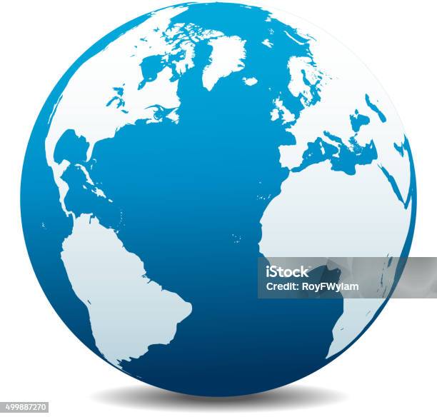 Europe North South America Africa Global World Stock Illustration - Download Image Now - Globe - Navigational Equipment, Atlantic Ocean, 2015