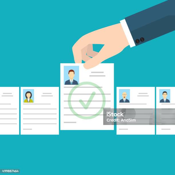 Job Interview Recruitment Hand Stock Illustration - Download Image Now - Candidate, Résumé, Job Interview