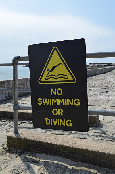 istock No swimming or diving sign. 499888567