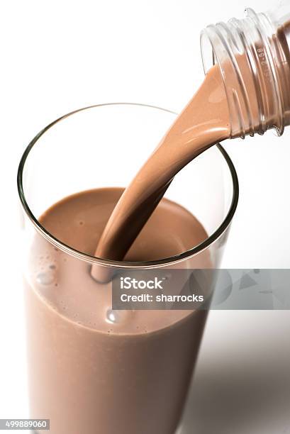 Chocolate Milk Stock Photo - Download Image Now - Chocolate Milk, Pouring, Bottle