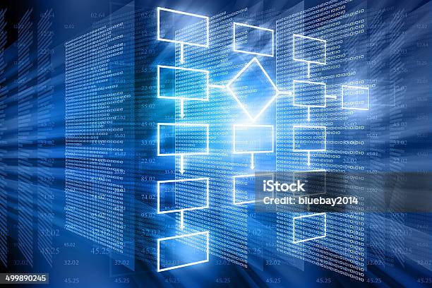 Flow Chart Background Stock Photo - Download Image Now - Organization, Blue, Flow Chart