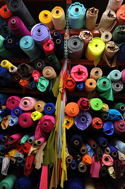 istock Textile rolls in the Fabric Shop 499892313