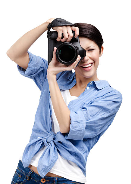 istock Creative lady-photographer takes shots 499894681