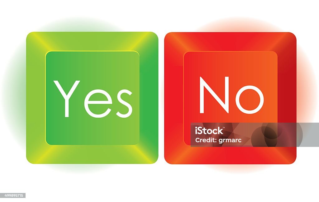 Yes and No button Yes and No button, in red and green, vector illustration Business Finance and Industry stock vector