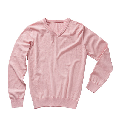 pink sweater (isolated with clipping path over white background)