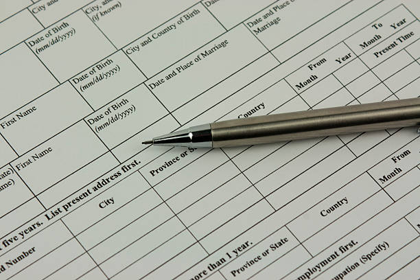 istock Close up of an application form 499900830