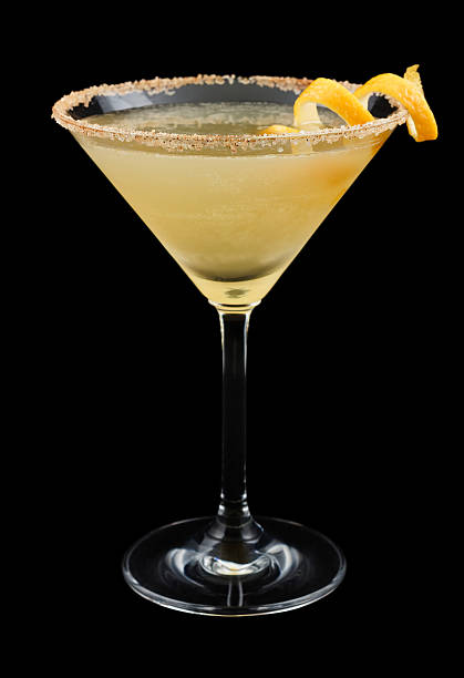 Cable Car cocktail isolated on black background