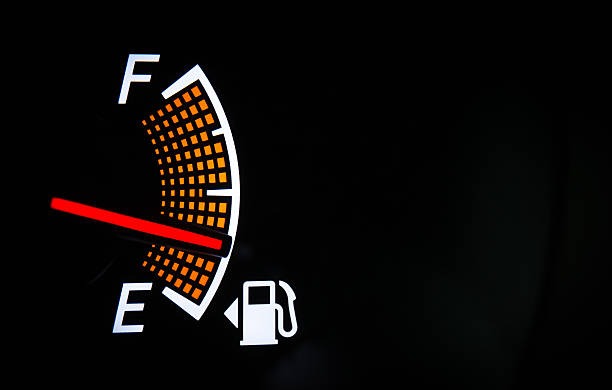 istock Fuel gauge on the black background 499906922