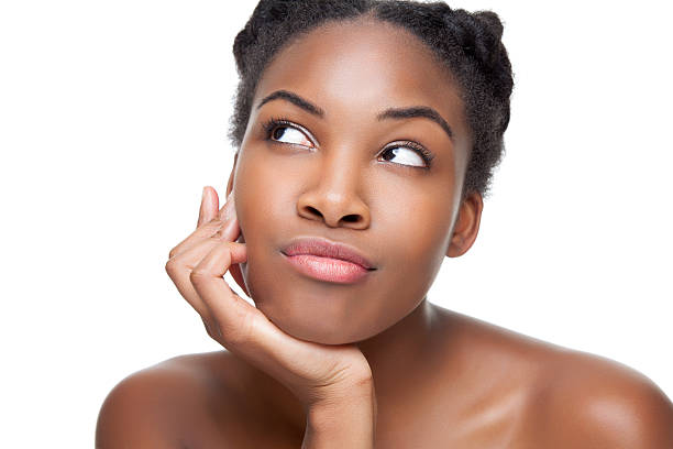 istock Beautiful black woman looking up 499907461