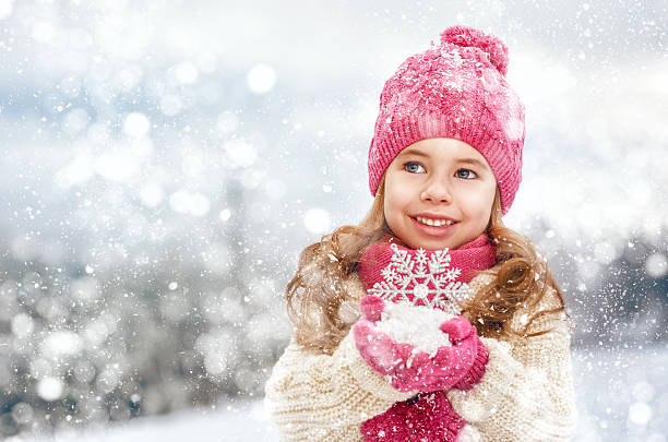 istock girl playing on a winter walk 499908224