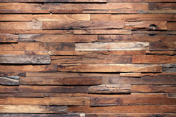 목재 목재 벽 배경기술 - hardwood old in a row pattern 뉴스 사진 이미지