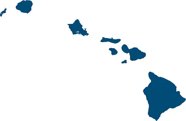 Vector illustration of Hawaii outlines