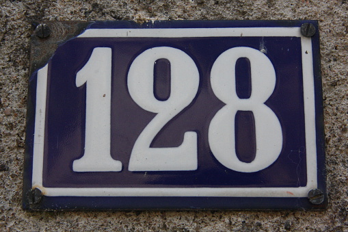 Old Street Address Sign/Plaque in France: 60