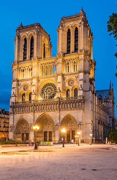 istock Notre Dame de Paris cathedral-night view 499914359
