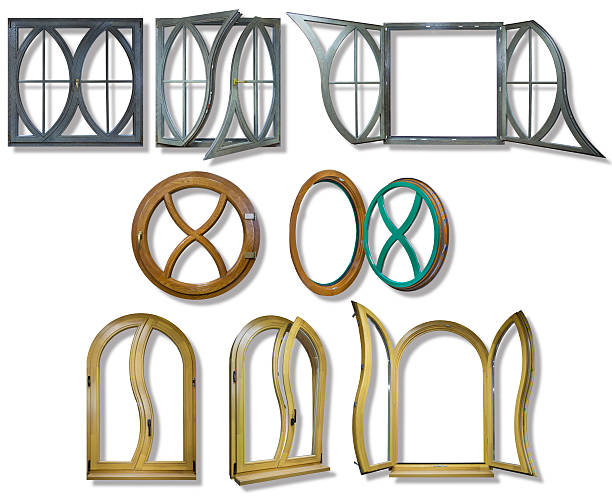 istock wooden frame windows with glass 499923628