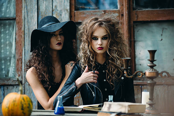 istock Two vintage witch sitting at the table 499924102