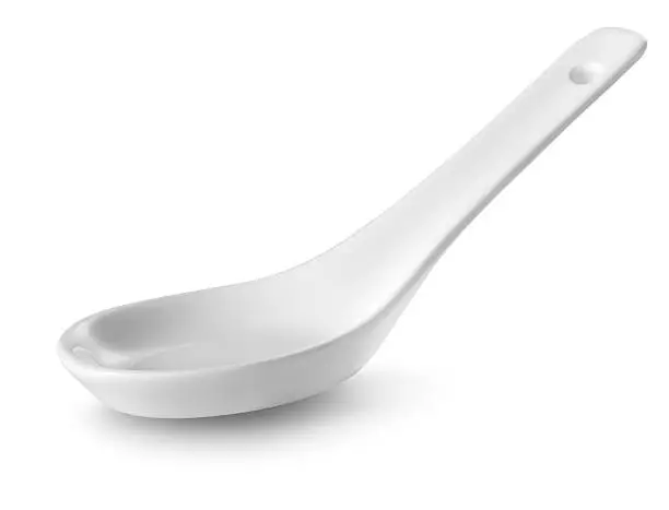 Ceramic spoon isolated on a white background