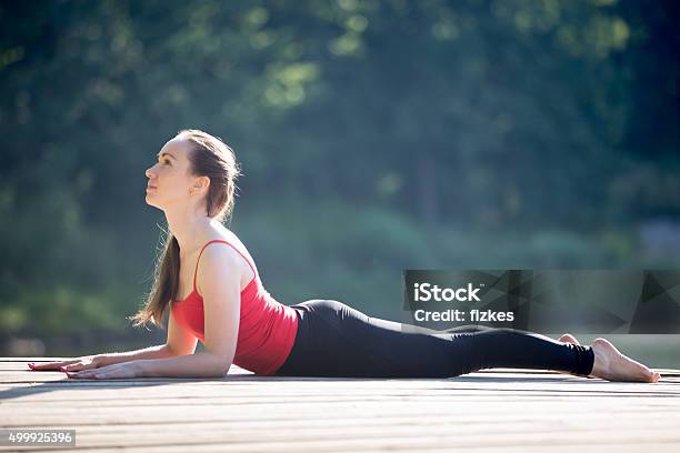 Teenage Girl In Sphinx Yoga Pose Stock Photo - Download Image Now - Activity, Adult, Back