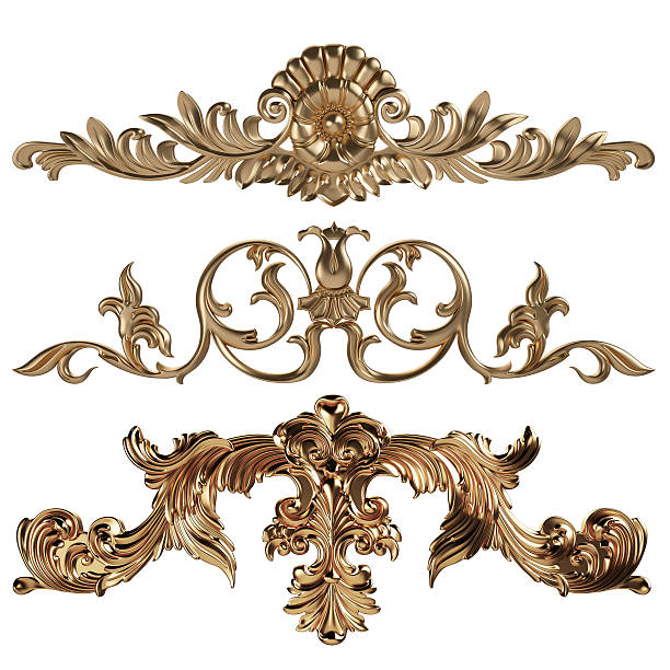 istock Gold ornament on a white background 499930118