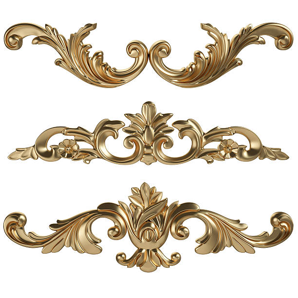 istock Gold ornament on a white background 499930564