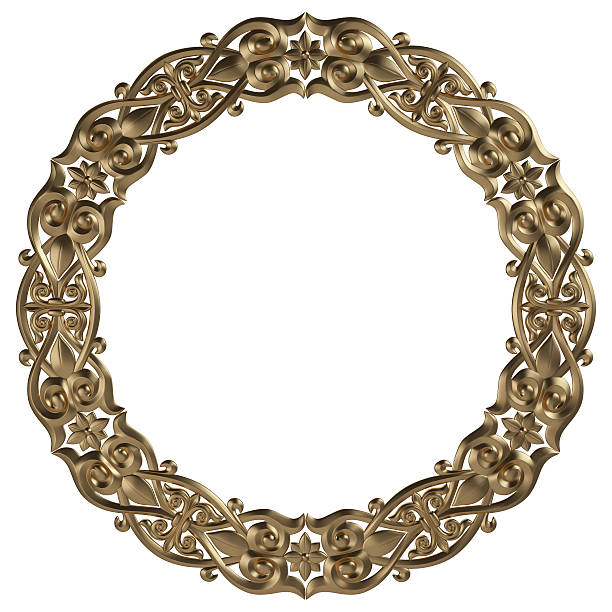 istock Gold ornament on a white background 499930904