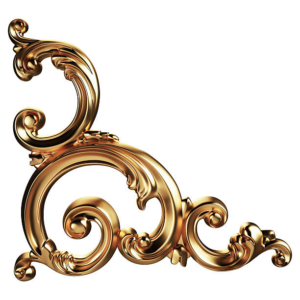istock Gold ornament on a white background 499930958