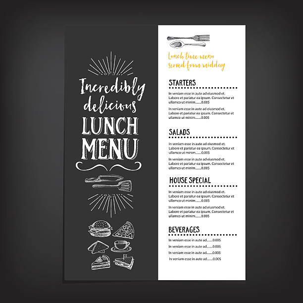 Restaurant food menu. Restaurant food menu. lunch designs stock illustrations
