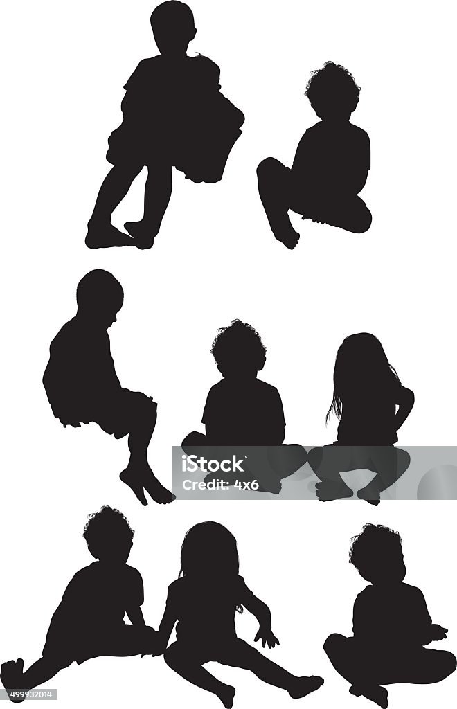 Baby boys and girls in various actions Baby boys and girls in various actionshttp://www.twodozendesign.info/i/1.png Sitting stock vector