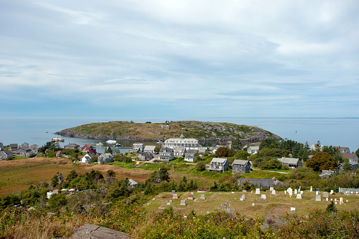Vista de isla de Monhegan remoto, Maine. photo