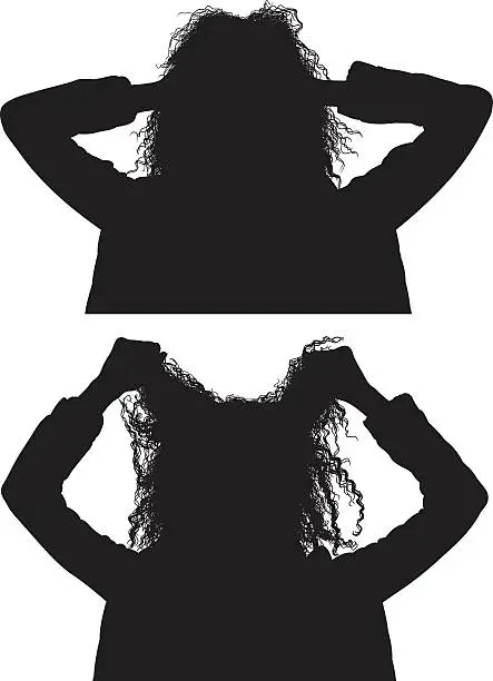 Vector illustration of Woman pulling her hair