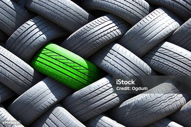 Green Differs Stock Photo - Download Image Now - Tire - Vehicle Part, Recycling, Sustainable Resources