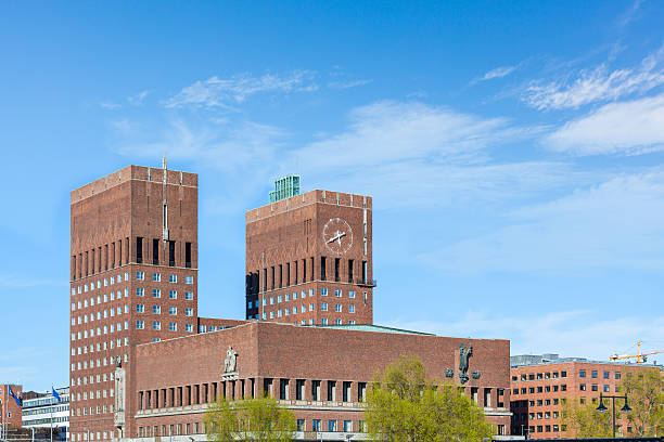 istock City hall in Oslo, Norway, on a sunny day. 499953646