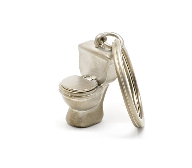 istock Isolated toilet keychain closed 499954600