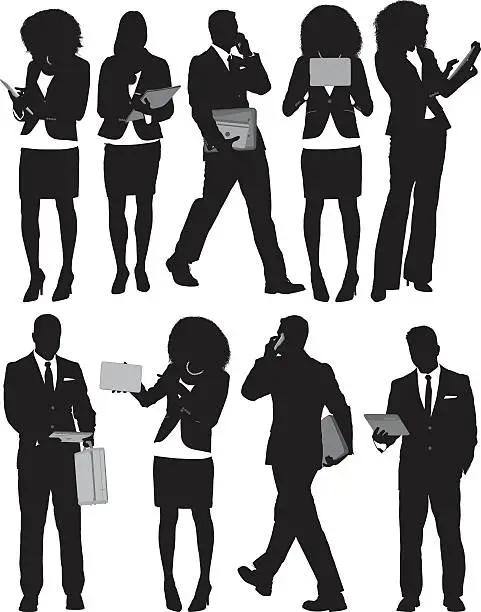 Vector illustration of Businesspeople in various actions