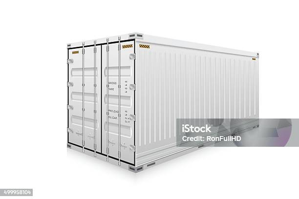 Cargo Container Stock Illustration - Download Image Now - Cargo Container, Container, White Color