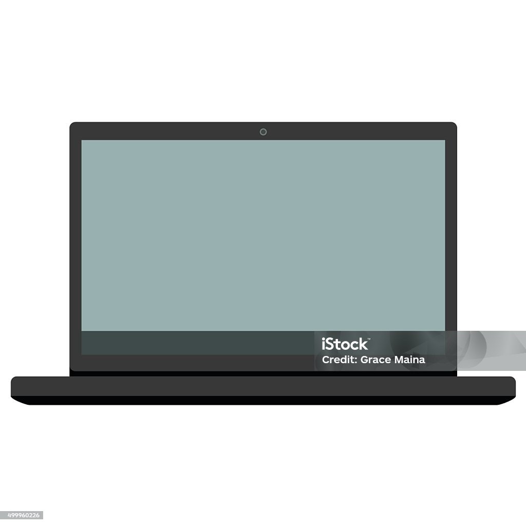 Black Computer Simple Simple Black Laptop Pc Vector Stock Illustration - Download Image Now ...