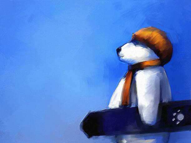 istock digital painting of polar bear snowboarding 499960312