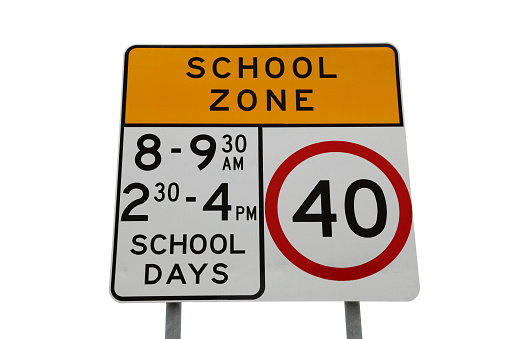 School Traffic Sign isolated on white