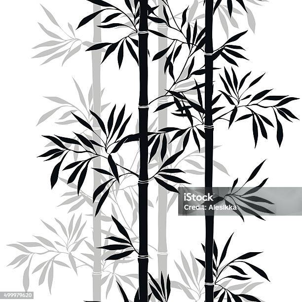 Bamboo Leaf Background Floral Seamless Texture With Leaves Stock Illustration - Download Image Now