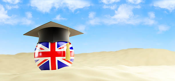 istock English language on holiday, graduation cap at the beach 499980039