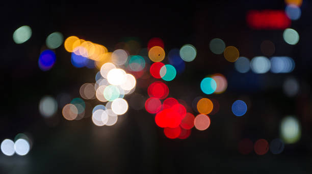 istock Abstract circular bokeh background of traffic lights 499980425