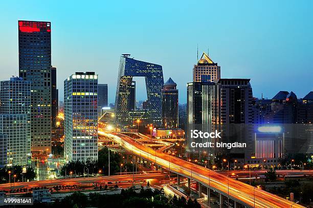 Beijing Cbd Skyline Sunset Night Stock Photo - Download Image Now - Beijing, China - East Asia, Cityscape