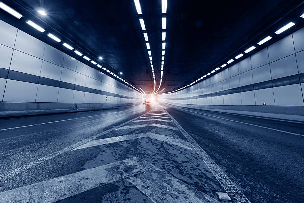 istock Abstract car in the tunnel trajectory 499981884