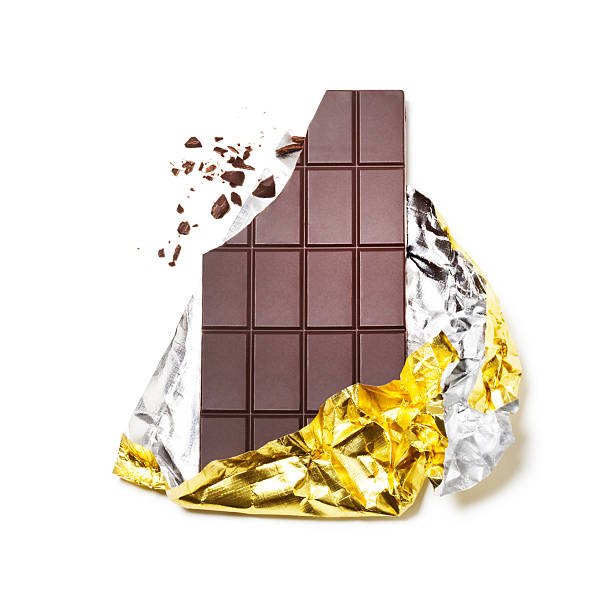 tabliczka czekolady - chocolate candy bar chocolate candy foil zdjęcia i obrazy z banku zdjęć