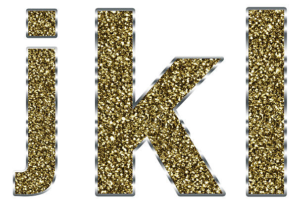istock Lowercase jkl letters made of gold and silver frame 499982846