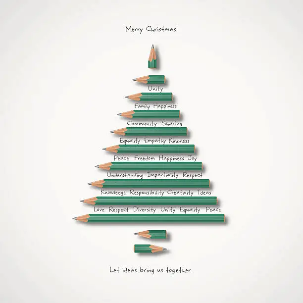 Vector illustration of Christmas greeting card- Let ideas bring us together