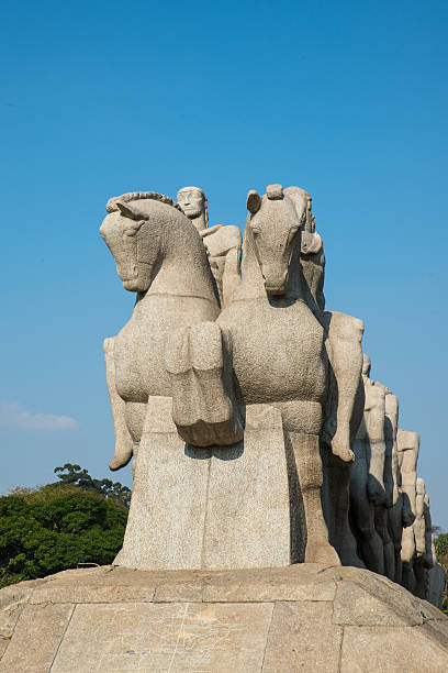 \nMonument of the Bandeirantes near park of Ipiranga