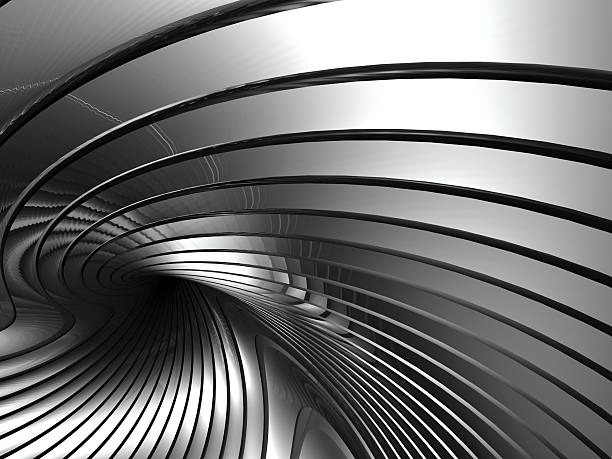 istock Silver metal abstract architectural wallpaper 499983781