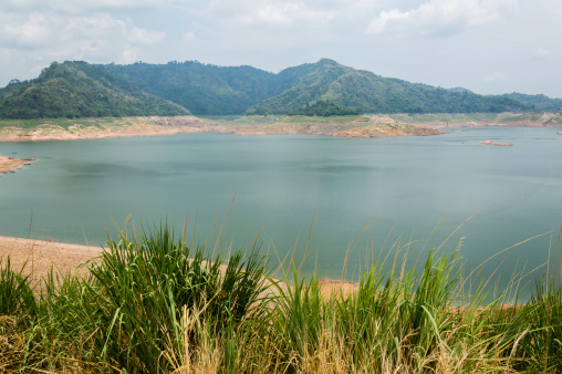 River and mountain backside of Khundanprakanchon dam, Nakhon Nayok, Thailand